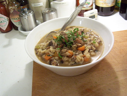 Barley with Mushrooms and Kale