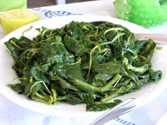 Boiled green vegetables