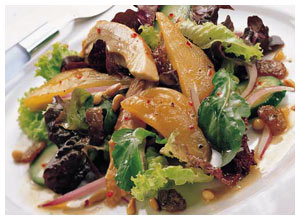 Pear and Chicken Salad with Walnuts
