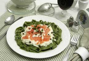 Smoked Salmon with Fettuccine-Vodka And Dill
