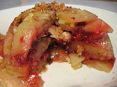 Raspberry Peanut Brittle Apple Crisp