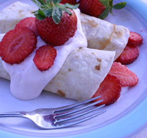 Strawberry-cream Crepes