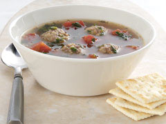 Beef-Cheesey Meatball Soup
