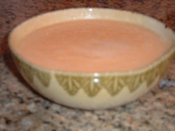 Cantaloupe Soup with Blueberry Papaya Relish