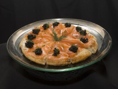 Pizza with Smoked Salmon and Caviar