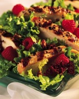 Chicken and Mesclun Salad with Raspberry-Walnut Vinaigrette