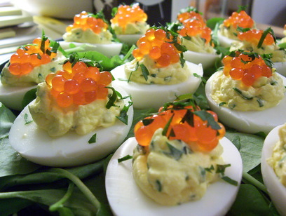 Stuffed Eggs with Caviar