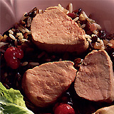 Pork Tenderloin with Raspberry Mint Sauce