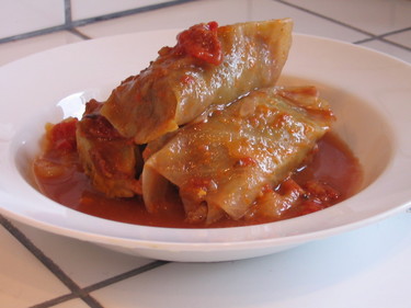 Cabbage Rolls with Sour Cream Sauce