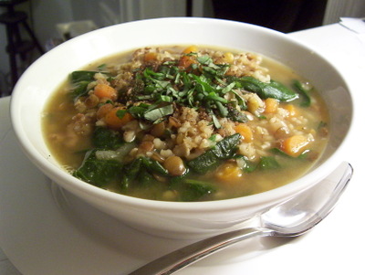  BROWN RICE AND LENTIL STEW